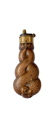 Lot A MEDIUM SIZED ENTWINED DOLPHINS POWDER FLASK