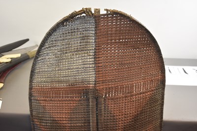 Lot 123 - A 19TH CENTURY CENTRAL AFRICAN WICKER SHIELD, CONGO