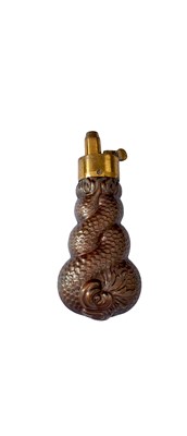 Lot A SMALL SIZED ENTWINED DOLPHINS POWDER FLASK