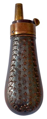Lot A GOOD SMALL LACQUERED PISTOL FLASK