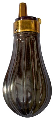 Lot A PRISTINE SMALL PISTOL SIZED POWDER FLASK