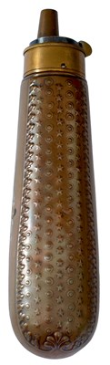 Lot A LARGE SIZED EMBOSSED COPPER POWDER FLASK
