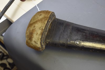 Lot 160 - A 19TH CENTURY 20-BORE ARABIAN MATCHLOCK LONGGUN, POSSIBLY OMAN