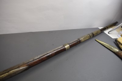 Lot 160 - A 19TH CENTURY 20-BORE ARABIAN MATCHLOCK LONGGUN, POSSIBLY OMAN