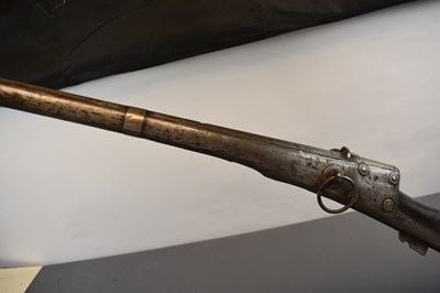 Lot 160 - A 19TH CENTURY 20-BORE ARABIAN MATCHLOCK LONGGUN, POSSIBLY OMAN