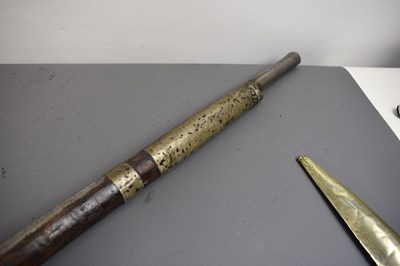 Lot 160 - A 19TH CENTURY 20-BORE ARABIAN MATCHLOCK LONGGUN, POSSIBLY OMAN