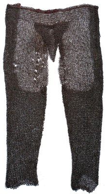 Lot 55 - OLD REF MARCH 2022 316-11 A RARE PAIR OF LATE 17TH CENTURY INDIAN MAIL TROUSERS