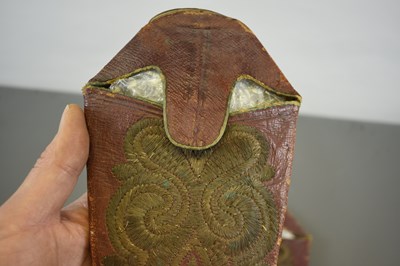 Lot 76 - A PAIR OF 19TH CENTURY TURKISH OR OTTOMAN EMBROIDERED SLIPPERS