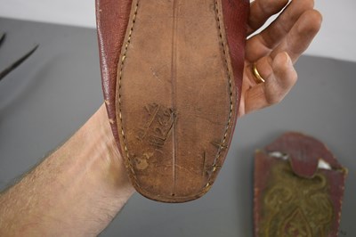 Lot 76 - A PAIR OF 19TH CENTURY TURKISH OR OTTOMAN EMBROIDERED SLIPPERS
