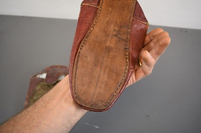 Lot 76 - A PAIR OF 19TH CENTURY TURKISH OR OTTOMAN EMBROIDERED SLIPPERS