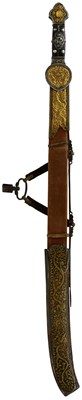 Lot 26 - A LATE 18TH OR EARLY 19TH CENTURY TIBETAN SWORD