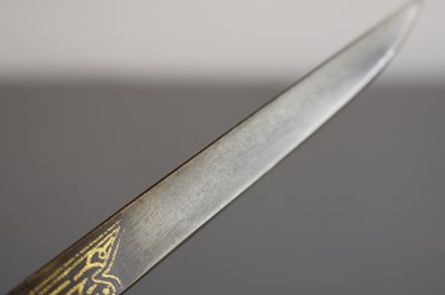 Lot 75 - AN OTTOMAN JADE HILTED KARD