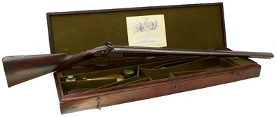 Lot 312 - 16-BORE DOUBLE BARRELLED PERCUSSION SPORTING GUN BY PURDEY